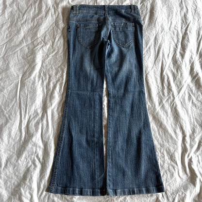 Camaieu Low-Rise Medium Wash Flared Jeans - Size XS
