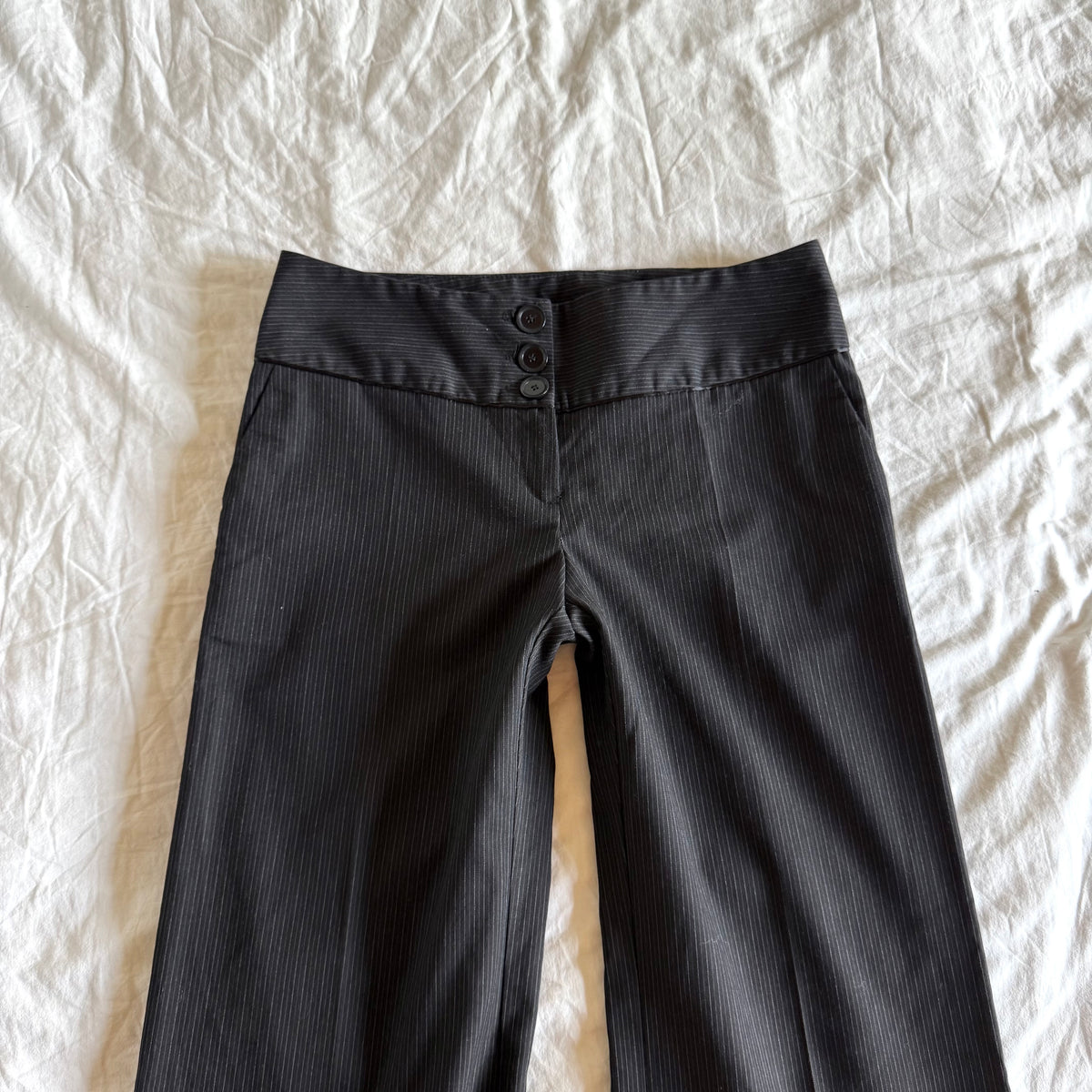 Orsay Low/Mid-Rise Striped Office Siren Wide Leg Trousers - Size S