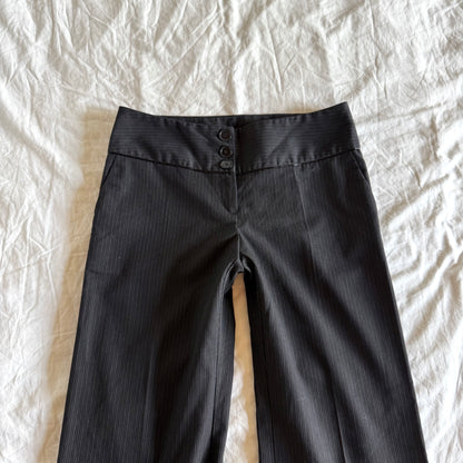 Orsay Low/Mid-Rise Striped Office Siren Wide Leg Trousers - Size S