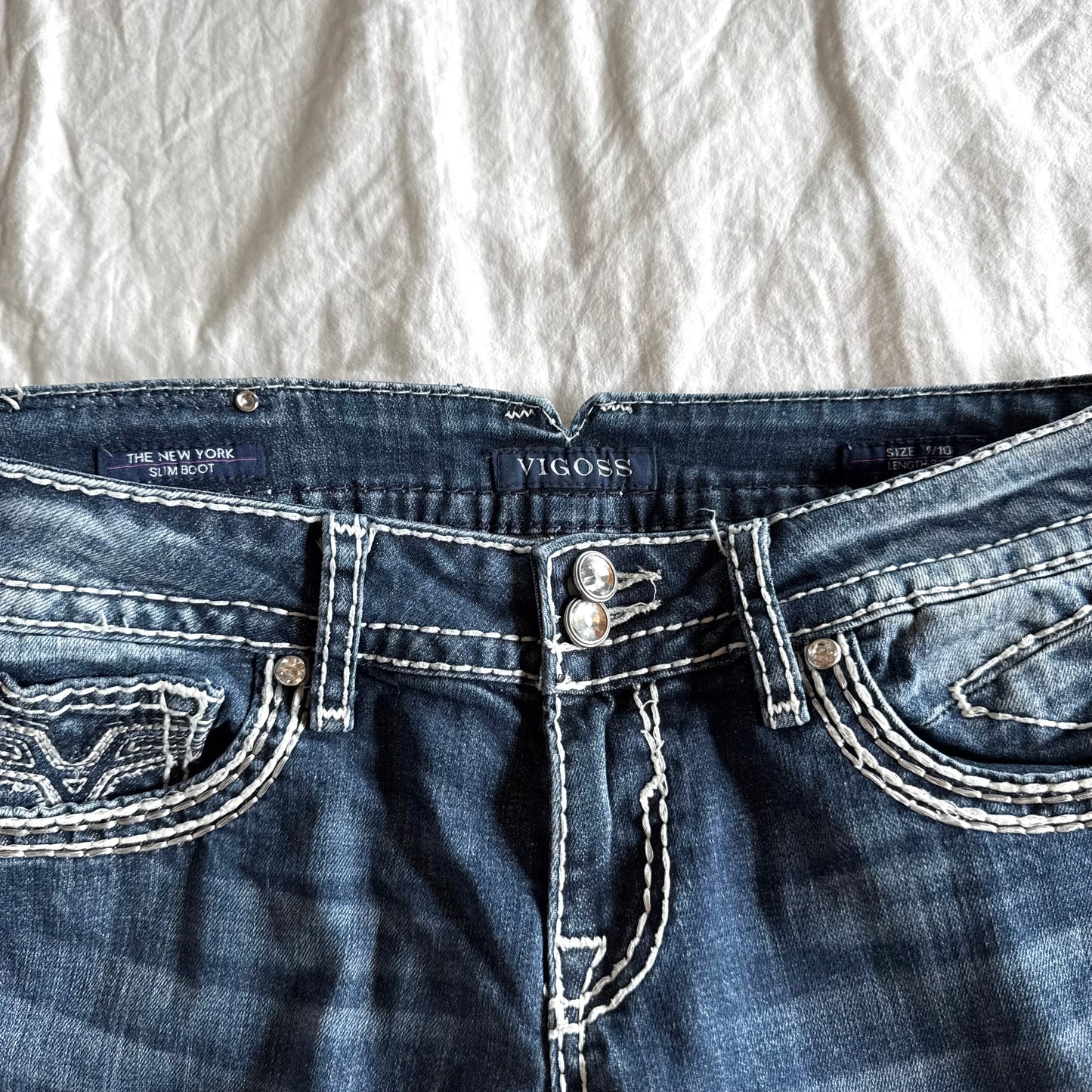 Vigoss Low-Rise Medium Wash Bootcut Jeans - Size M