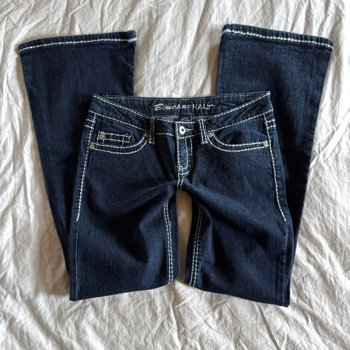 Blue Asphalt Low-Rise Dark Wash Bootcut Jeans - Size XS/S