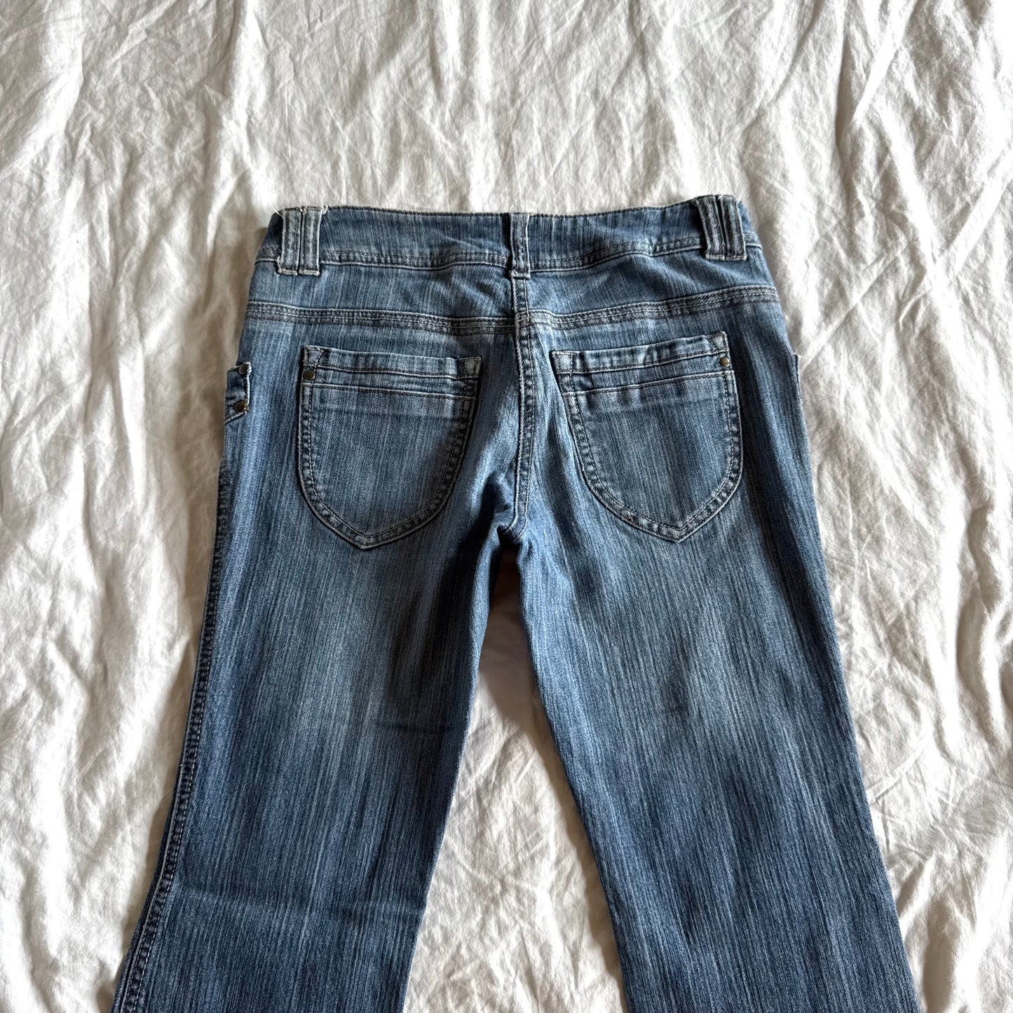 Camaieu Low-Rise Medium Wash Flared Jeans - Size XS