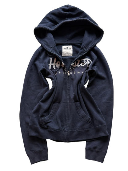 Hollister Navy Zip-Up Hoodie (S)