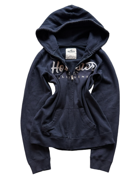 Hollister Navy Zip-Up Hoodie (S)