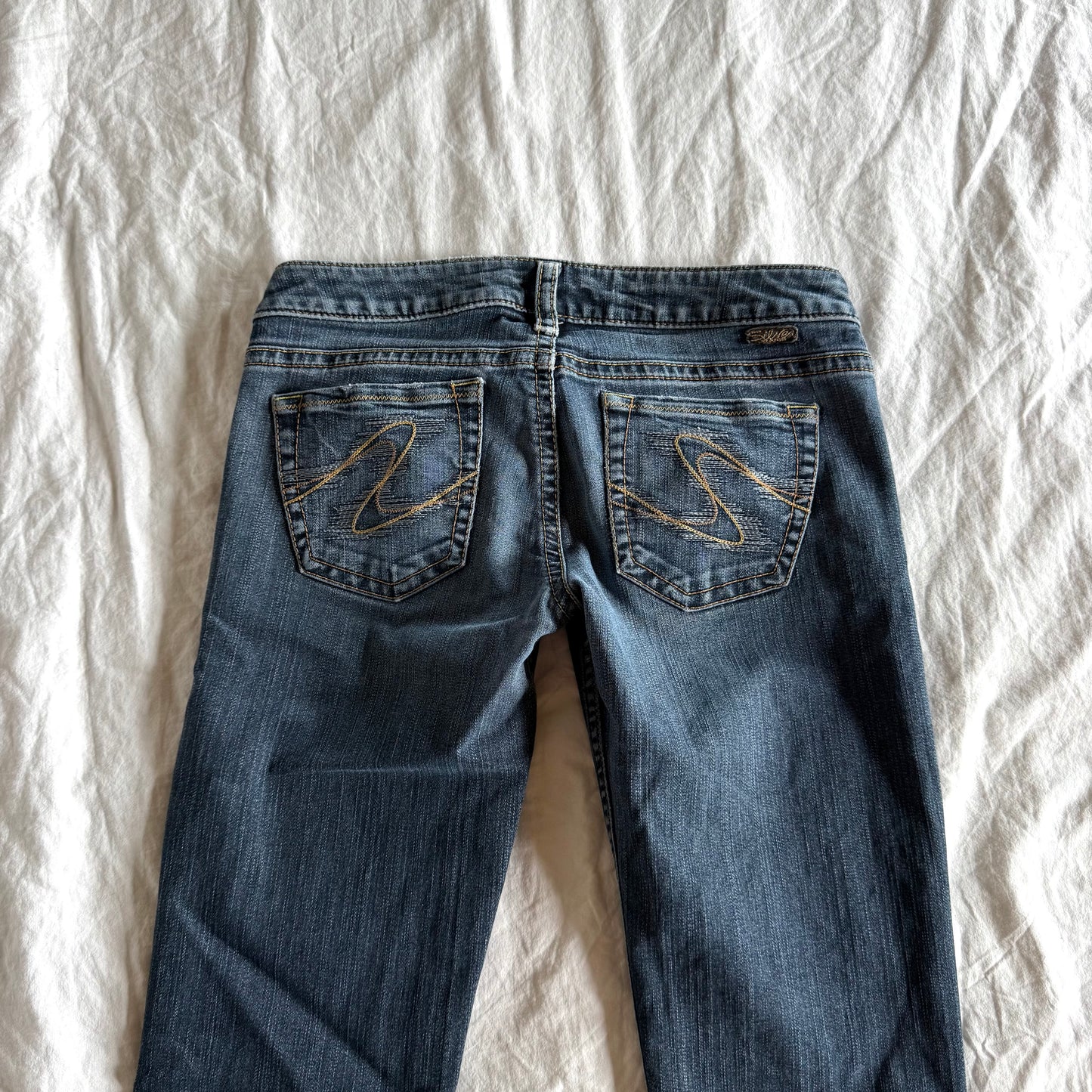Silver Low-Rise Medium Wash Bootcut Jeans - Size XS