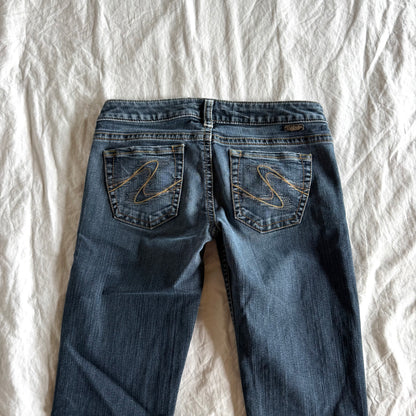 Silver Low-Rise Medium Wash Bootcut Jeans - Size XS