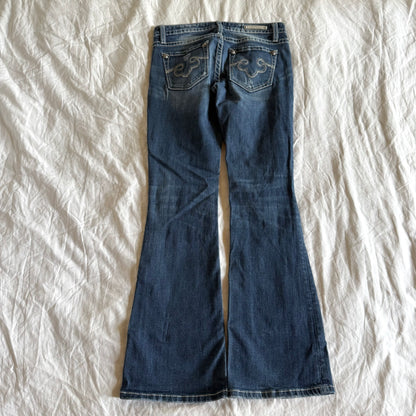 Rerock Low-Rise Ripped Medium Wash Bootcut Jeans - Size XXS