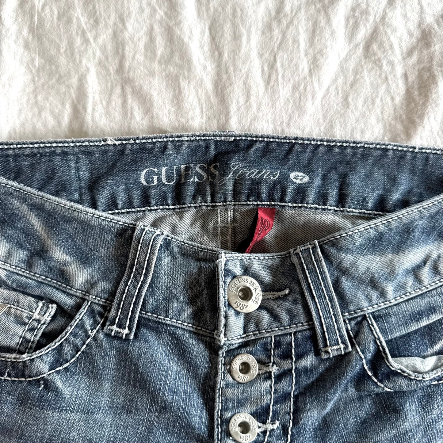 Guess Low-Rise Light Wash Bootcut Jeans - Size S