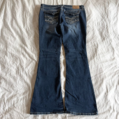 Amethyst Low-Rise Dark Wash Bootcut Jeans - Size L