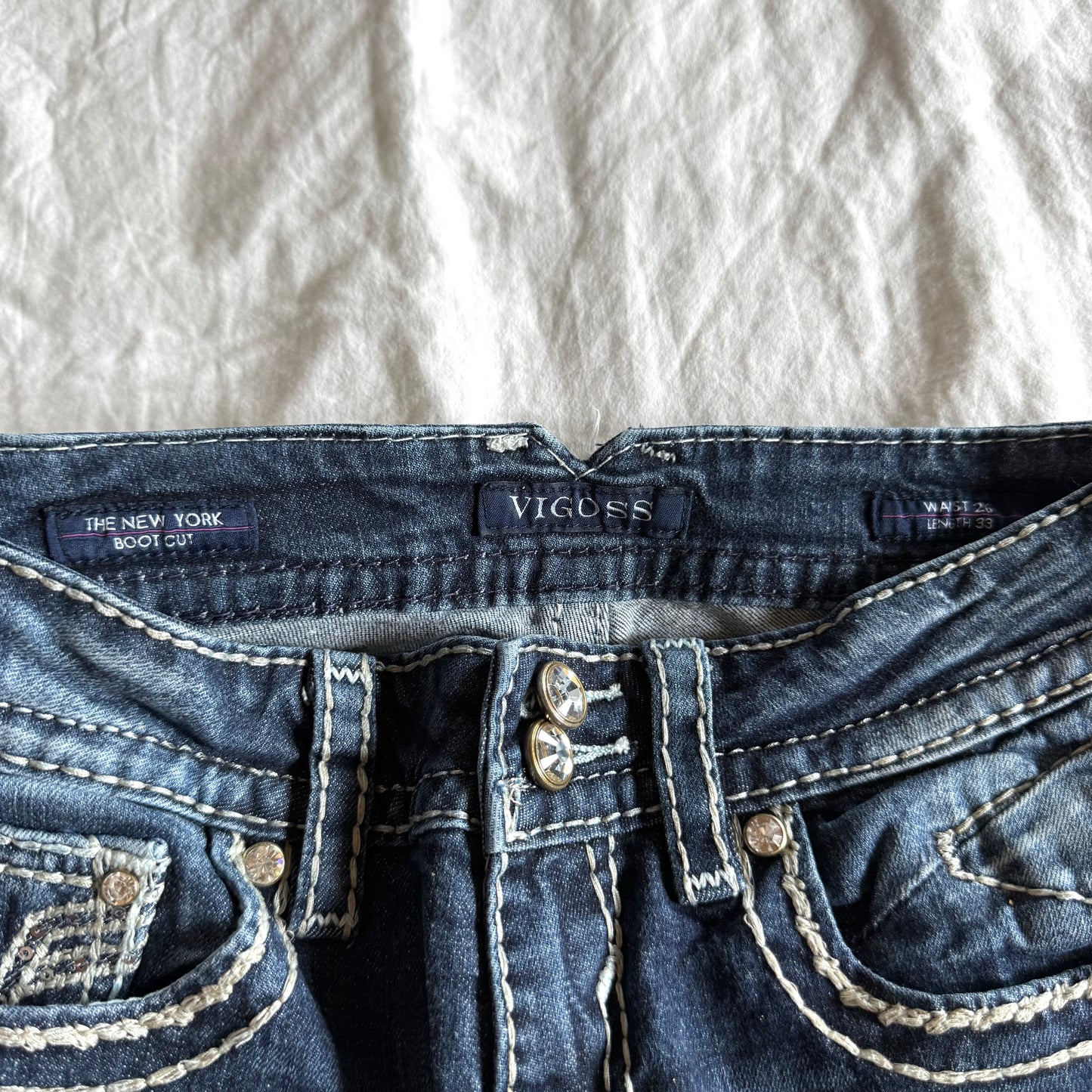 Vigoss Low-Rise Dark Wash Bootcut Jeans - Size XXS
