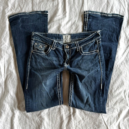 LA IDOL Low-Rise Dark Wash Bootcut Jeans - Size M
