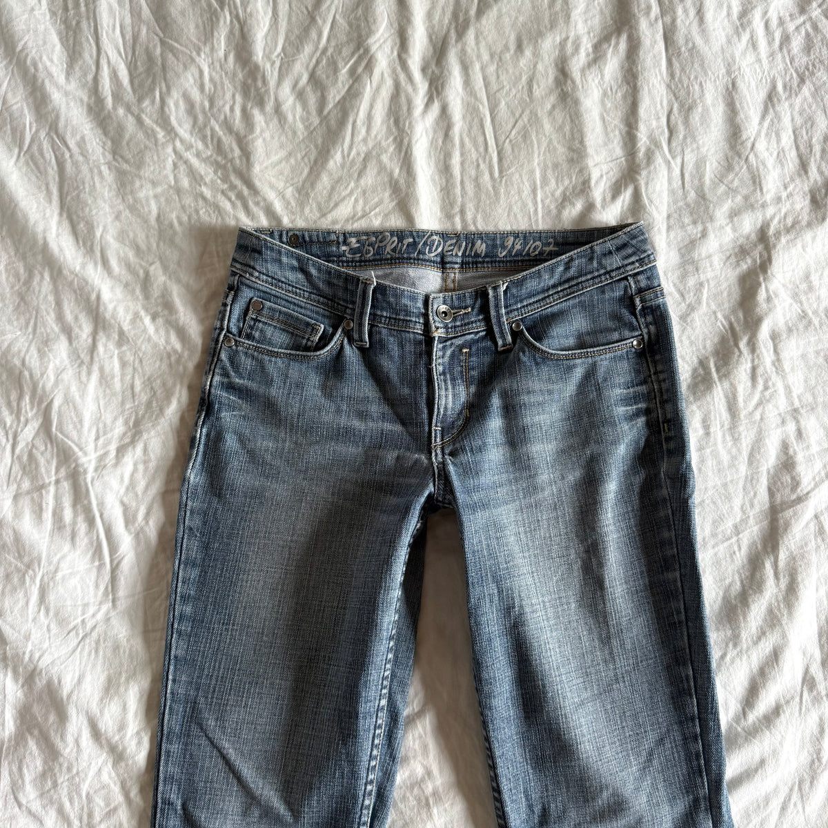 Esprit Low-Rise Light Wash Straight Fit Jeans - Size S/M