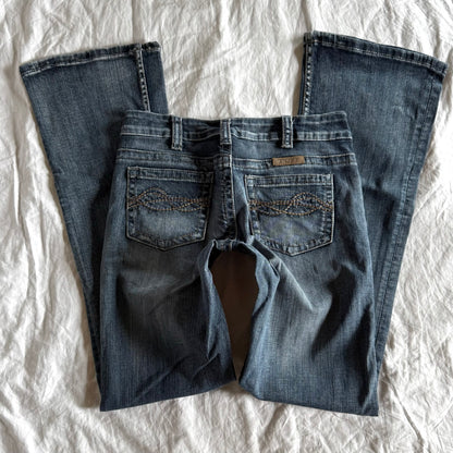 Cowgirl Tuff Low-Rise Dark Wash Straight Fit Jeans - Size M