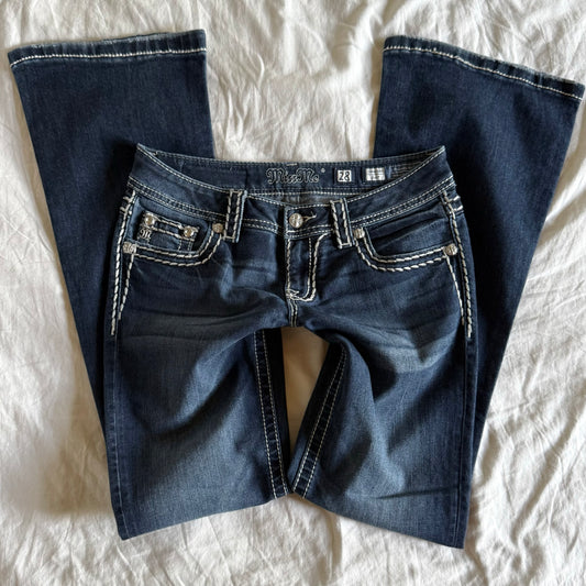 Miss Me Low-Rise Dark Wash Bootcut Jeans - Size S