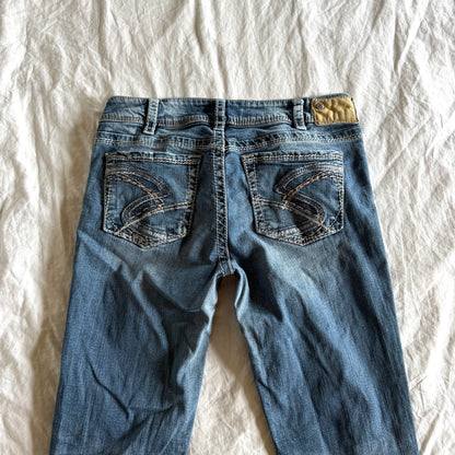 Silver Low-Rise Medium Wash Bootcut Jeans - Size M