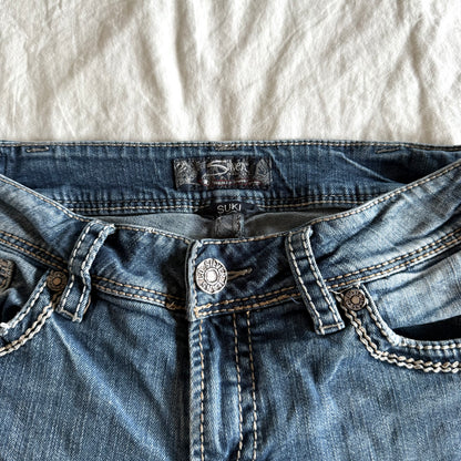 Silver Low-Rise Medium Wash Bootcut Jeans - Size M