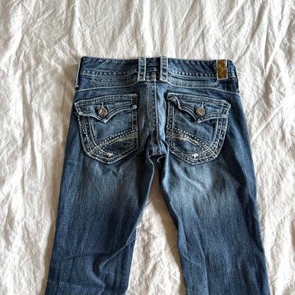 Maurices Ultra Low-Rise Medium Wash Bootcut Jeans - Size XXS