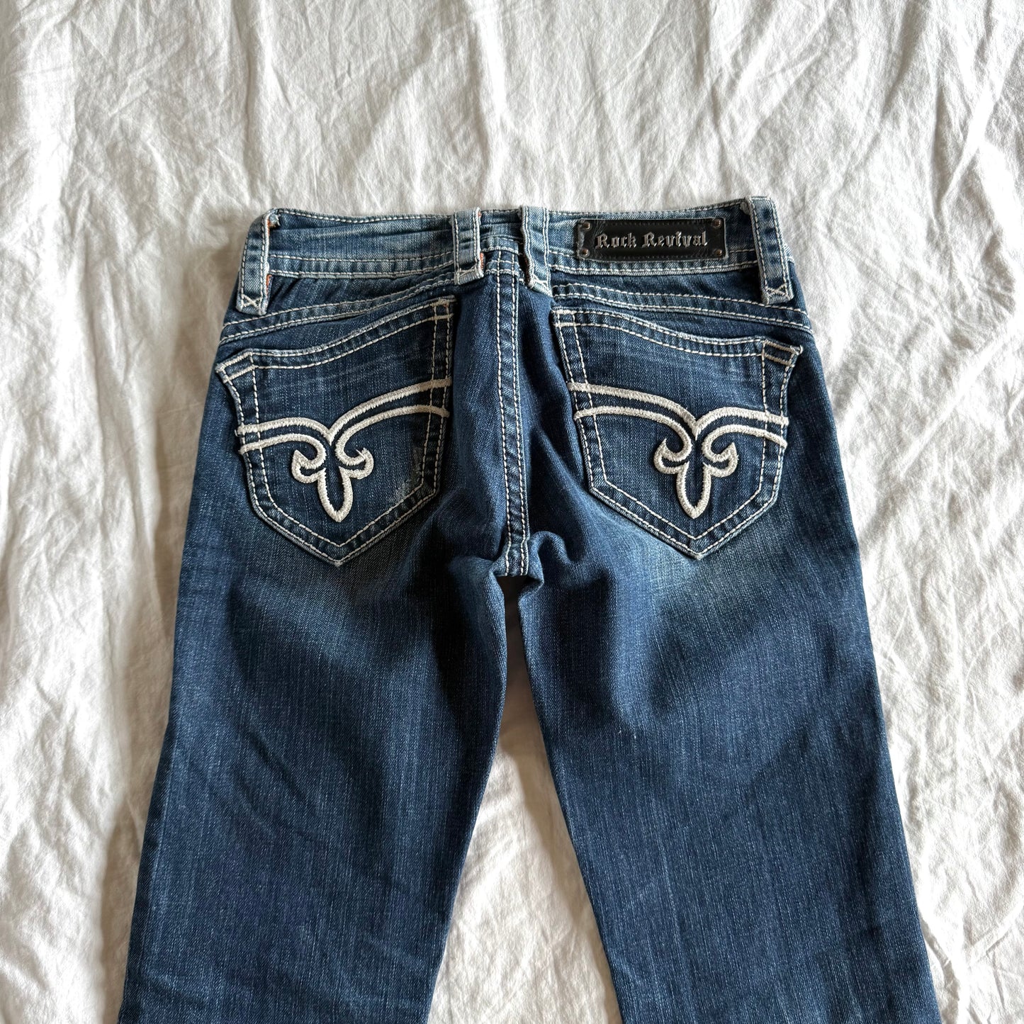 Rock Revival Low-Rise Dark Wash Bootcut Jeans - Size XS