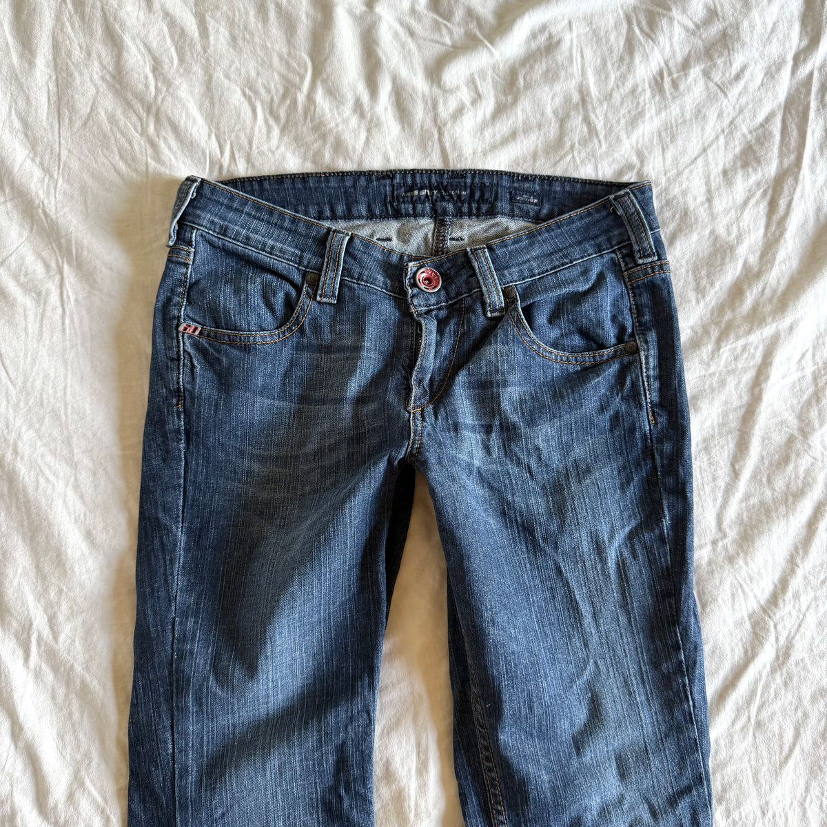 Miss Sixty Low-Rise Dark Wash Bootcut Jeans - Size XS
