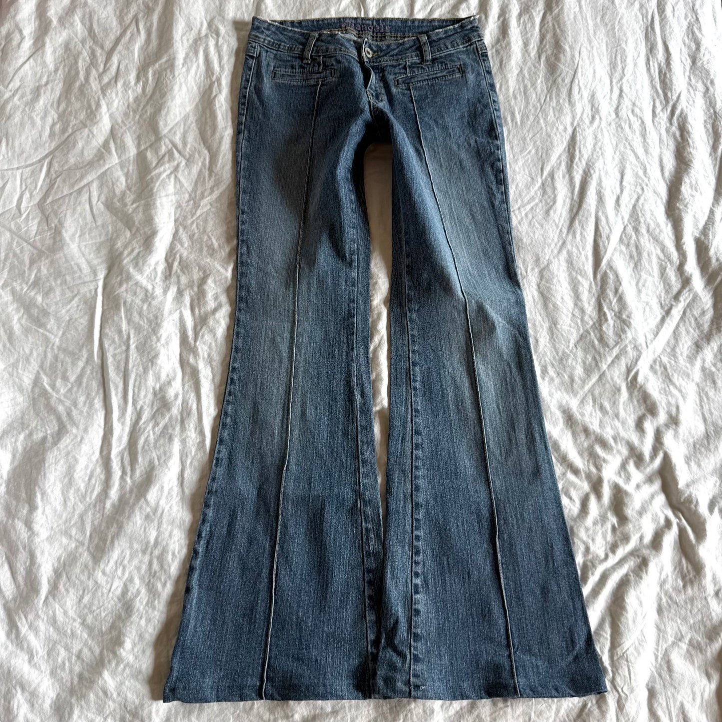 Angels Low-Rise Medium Wash Flared Jeans - Size XS/S