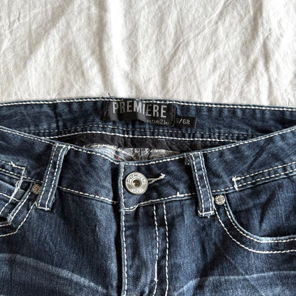 Premiere Low-Rise Dark Wash Bootcut Jeans - Size S/M