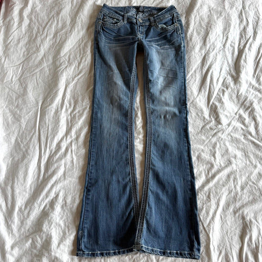 Ariya Low-Rise Light Wash Bootcut Jeans - Size S