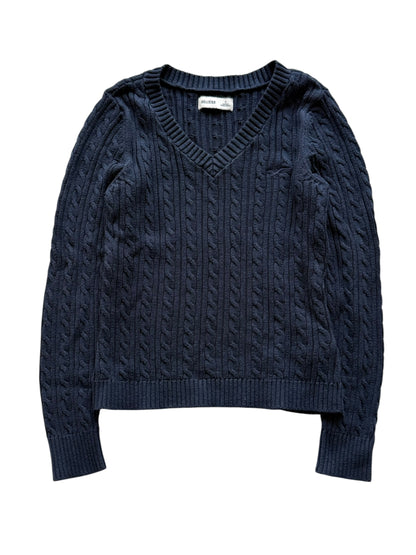 Hollister Navy Cable Knit Sweater (S)