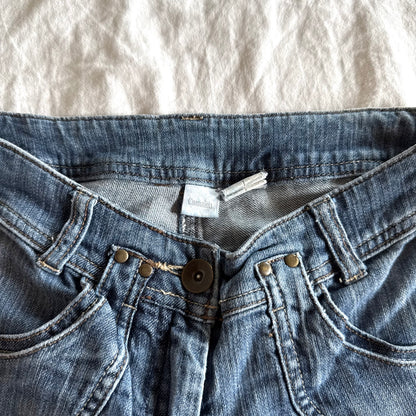Camaieu Low-Rise Medium Wash Flared Jeans - Size XS