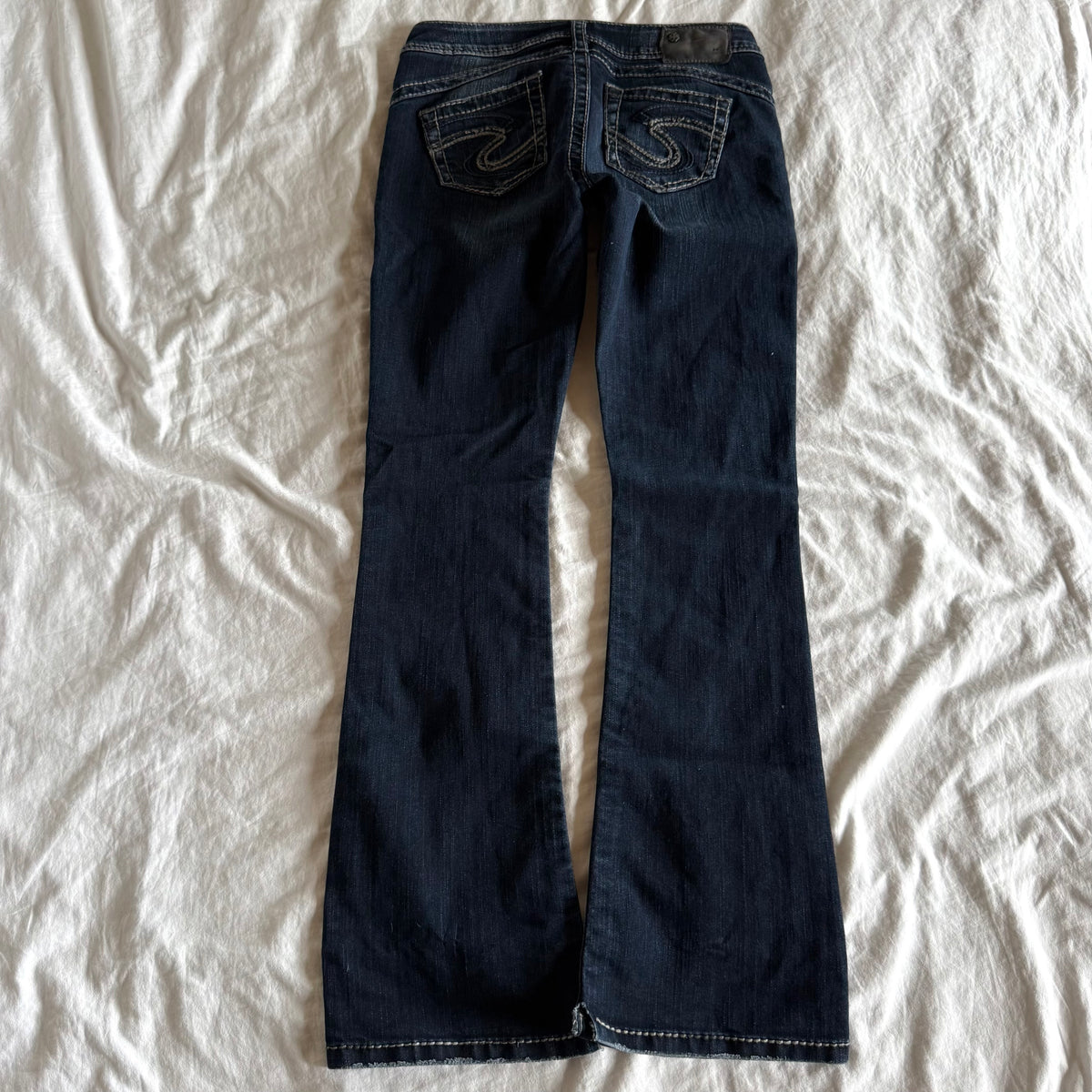 Silver Low-Rise Dark Wash Straight Fit Jeans - Size XXS