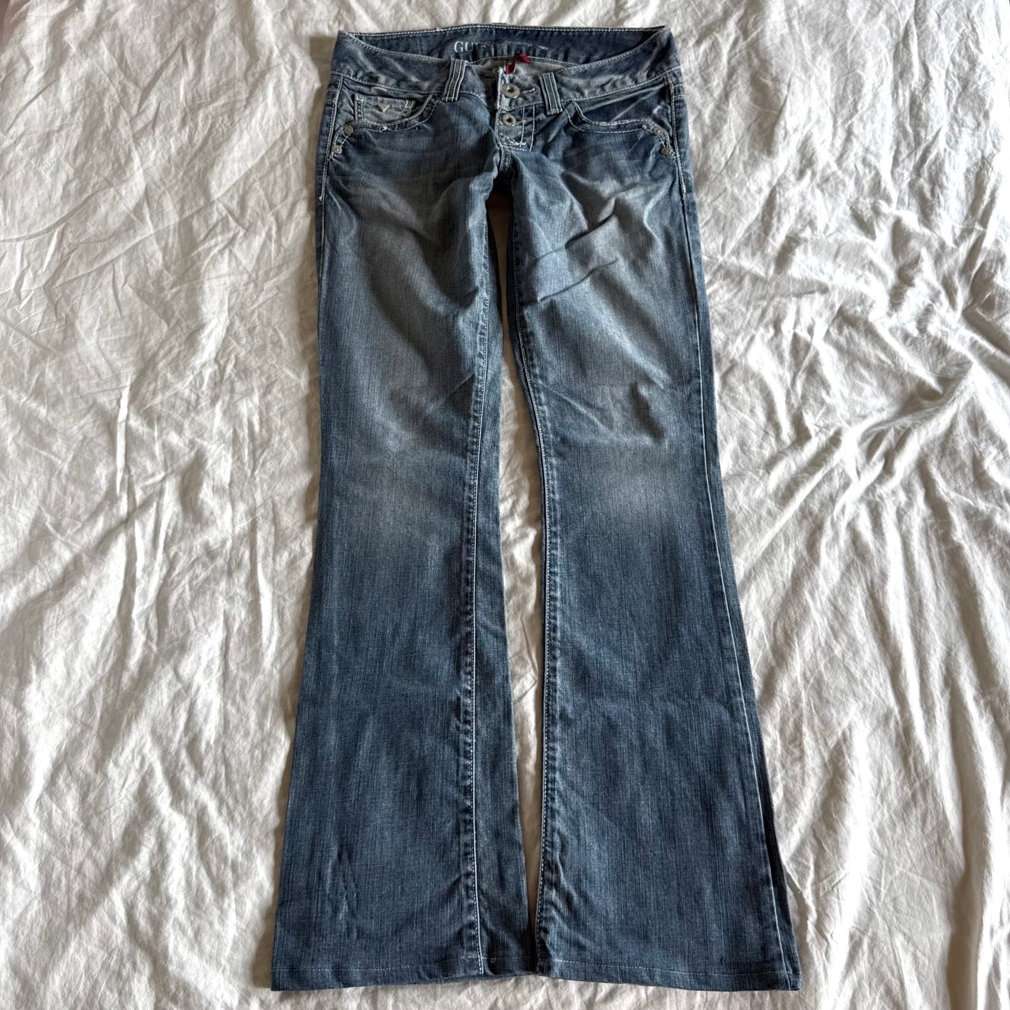 Guess Low-Rise Light Wash Bootcut Jeans - Size S