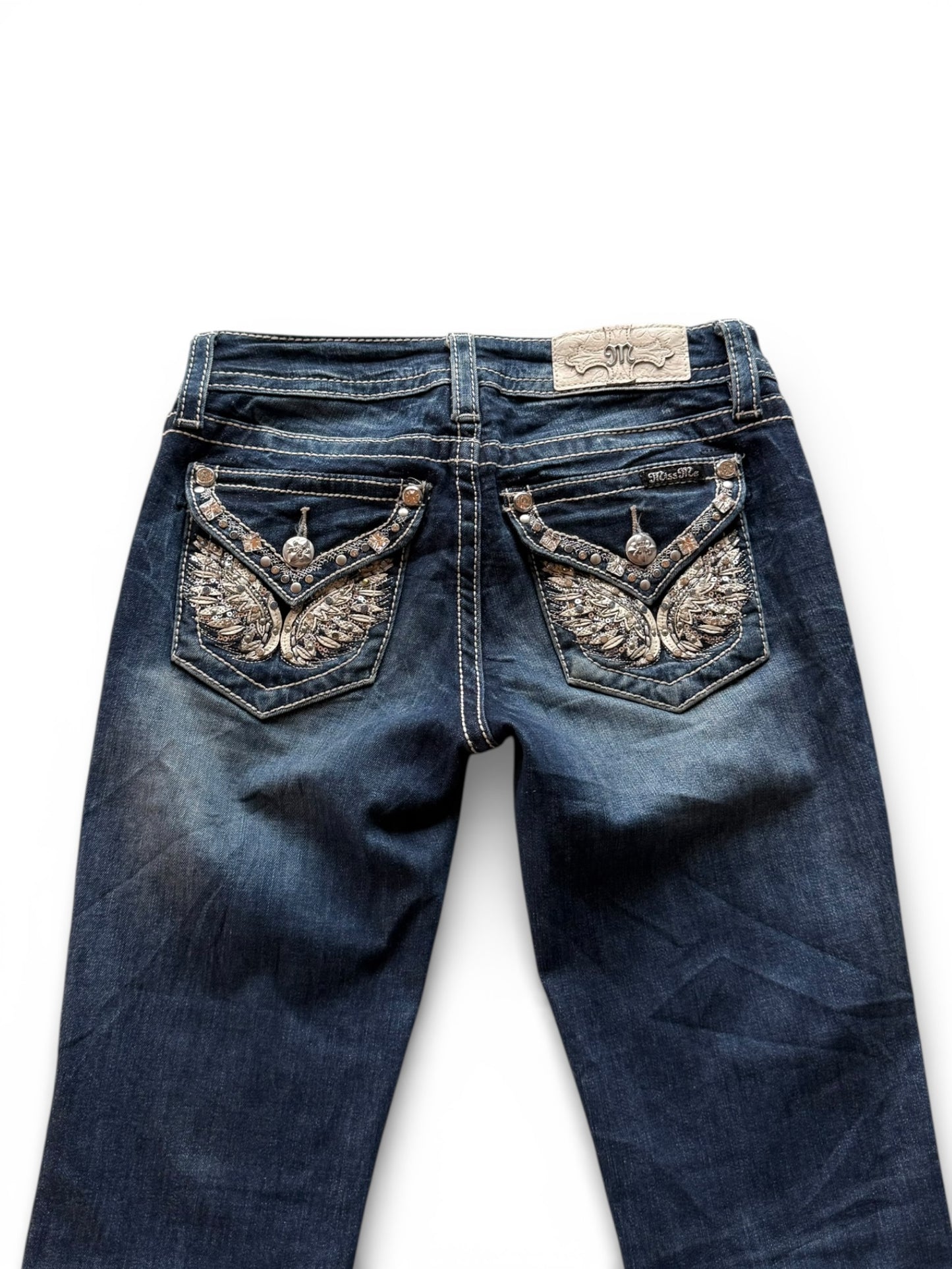 Miss Me Low-Rise Bootcut Jeans (XS)