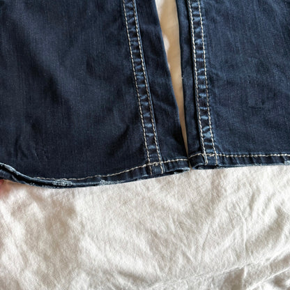Silver Low-Rise Dark Wash Bootcut Jeans - Size XS