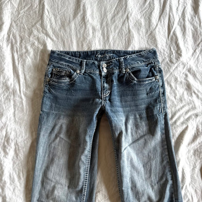 Amethyst Low-Rise Light Wash Bootcut Jeans - Size S