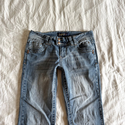 Angels Low-Rise Light Wash Bootcut Jeans - Size XS