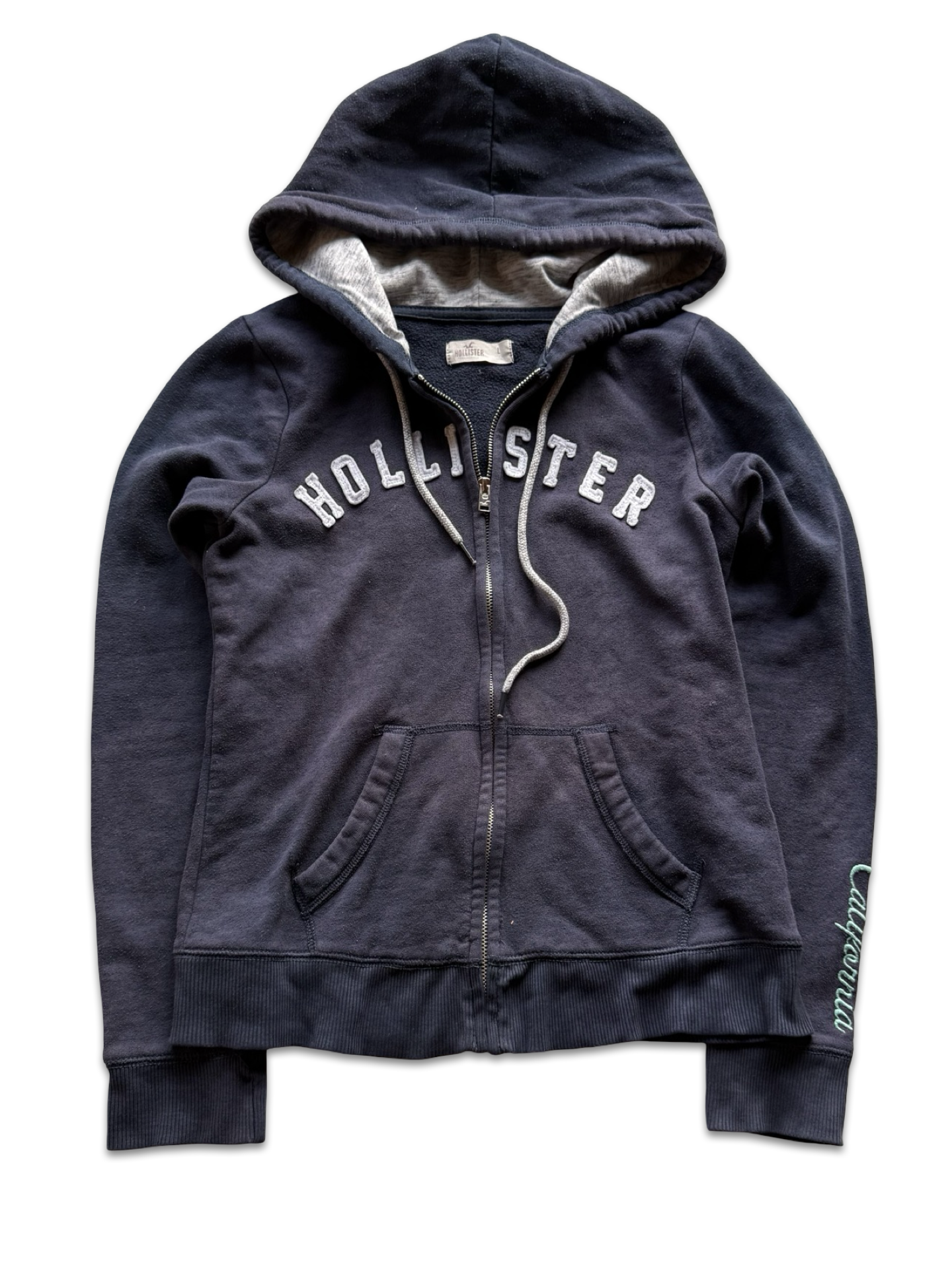 Hollister Navy Zip-Up Hoodie (S)