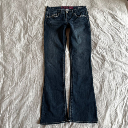 Hydraulic Low-Rise Dark Wash Slim Bootcut Jeans - Size S