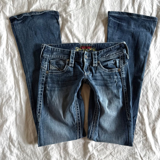 Maurices Ultra Low-Rise Medium Wash Bootcut Jeans - Size XXS