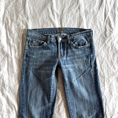 7 for All Mankind Low-Rise Medium Wash Straight Fit Jeans - Size XXS