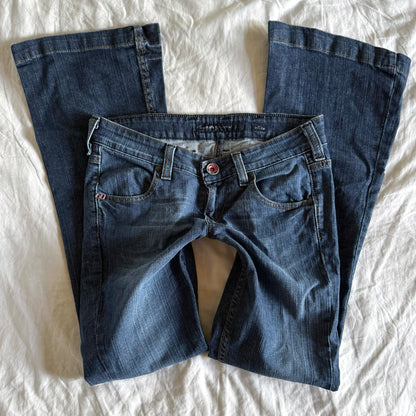 Miss Sixty Low-Rise Dark Wash Bootcut Jeans - Size XS