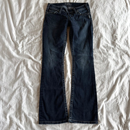 Silver Low-Rise Dark Wash Straight Fit Jeans - Size XXS