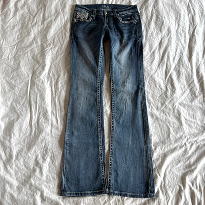 Grace Low-Rise Medium Wash Straight Fit Jeans  - Size S