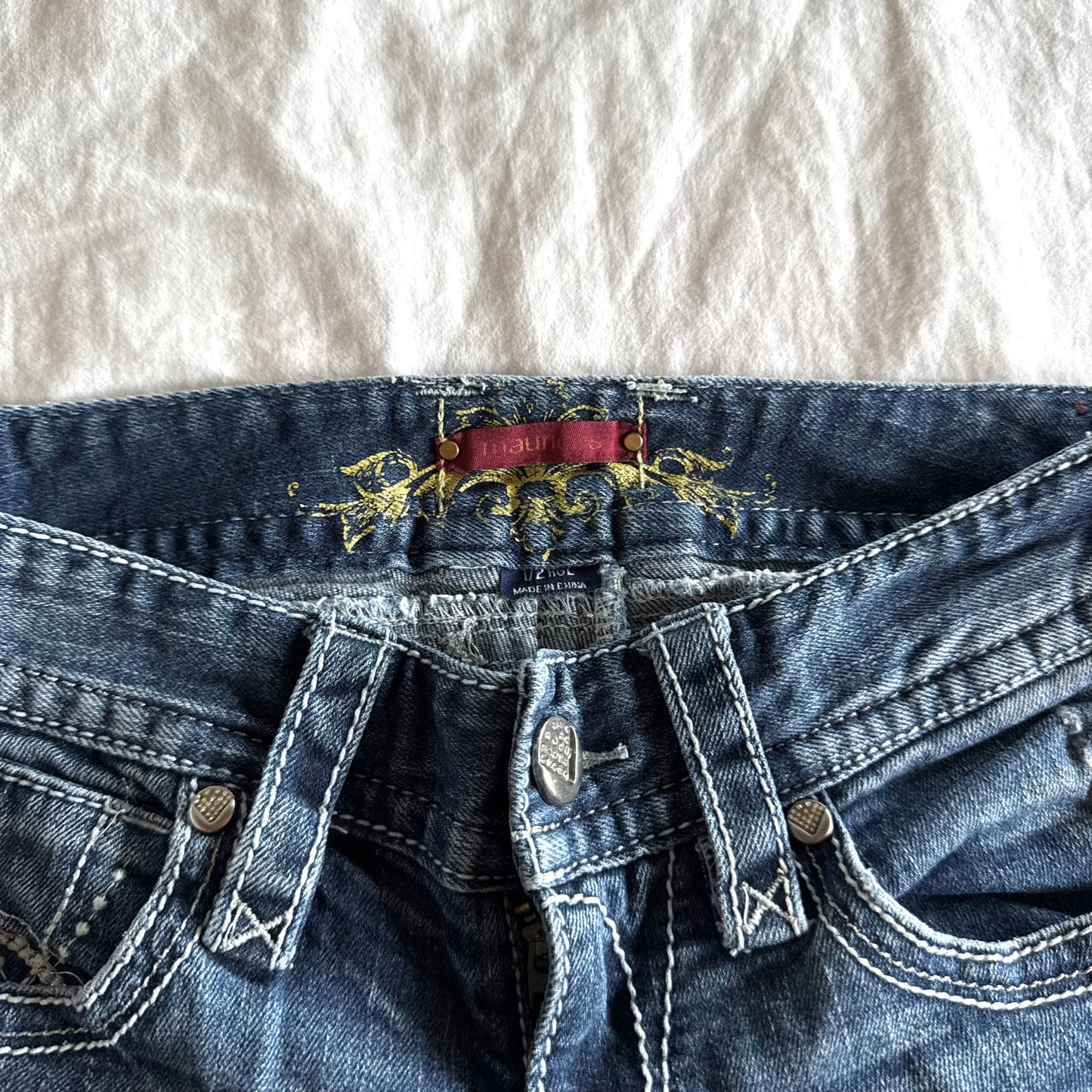 Maurices Ultra Low-Rise Medium Wash Bootcut Jeans - Size XXS