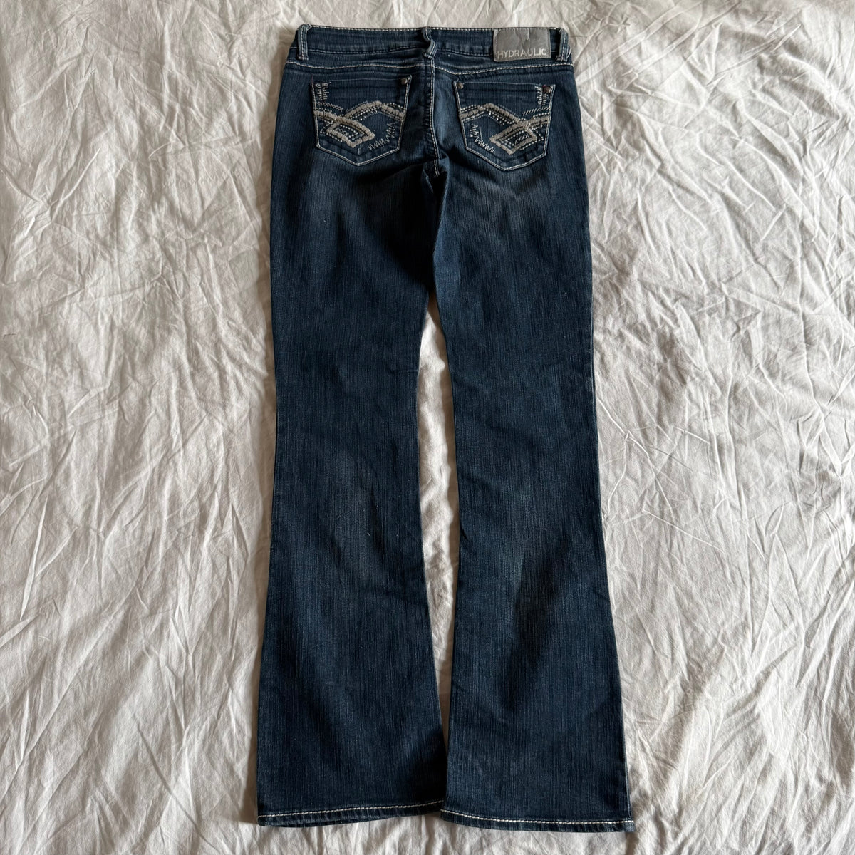 Hydraulic Low-Rise Dark Wash Slim Bootcut Jeans - Size S