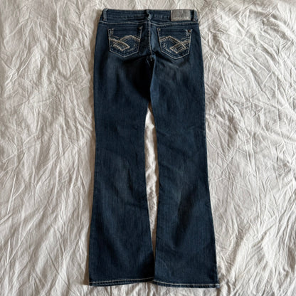 Hydraulic Low-Rise Dark Wash Slim Bootcut Jeans - Size S