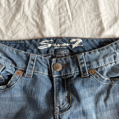 Seven7 Low-Rise Medium Wash Bootcut Jeans - Size M