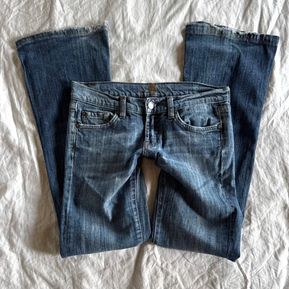 7 for All Mankind Low-Rise Medium Wash Straight Fit Jeans - Size XXS