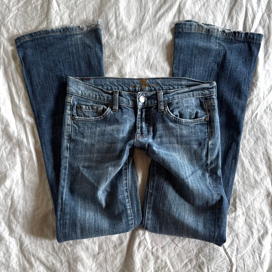 7 for All Mankind Low-Rise Medium Wash Straight Fit Jeans - Size XXS