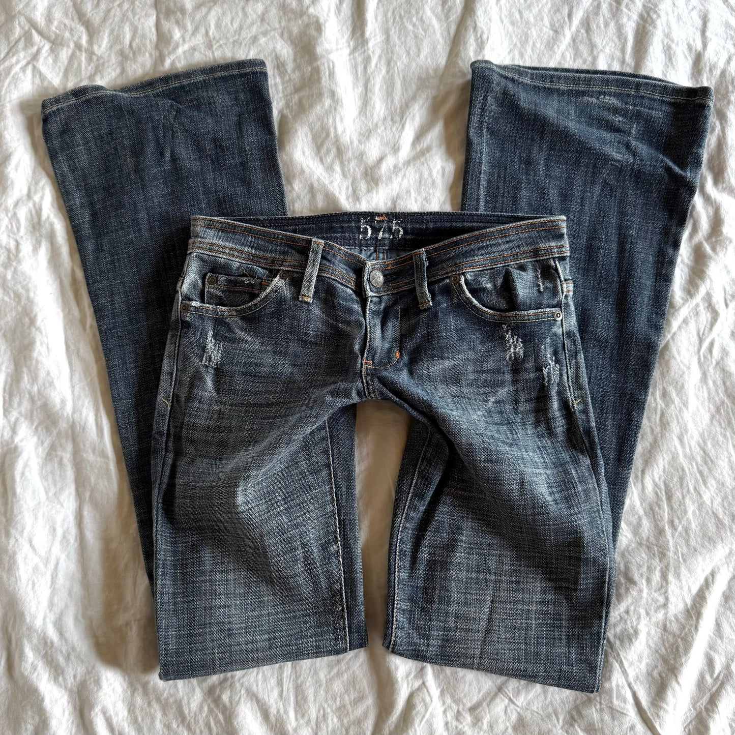 575 Low-Rise Dark Wash Bootcut Jeans - Size XXS