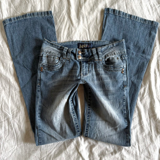 Angels Low-Rise Light Wash Bootcut Jeans - Size XS