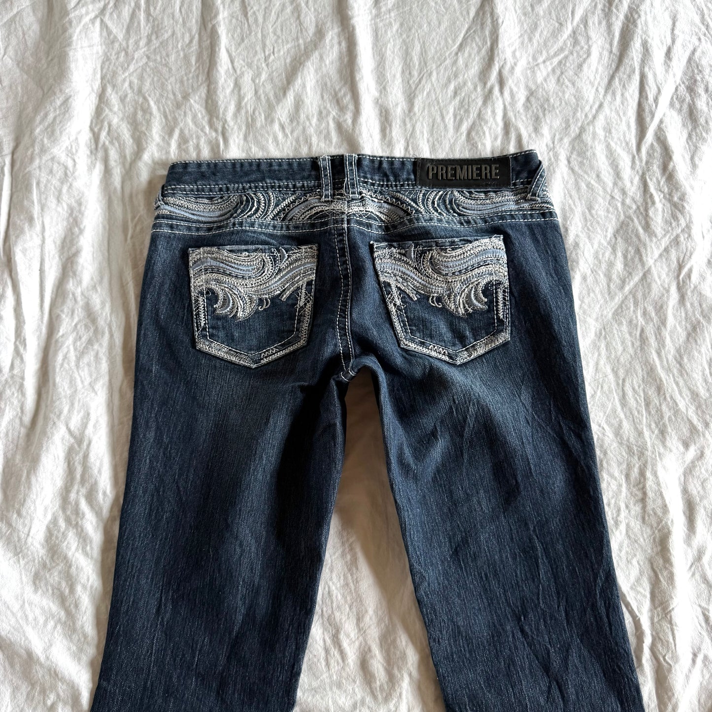 Premiere Low-Rise Dark Wash Bootcut Jeans - Size S/M